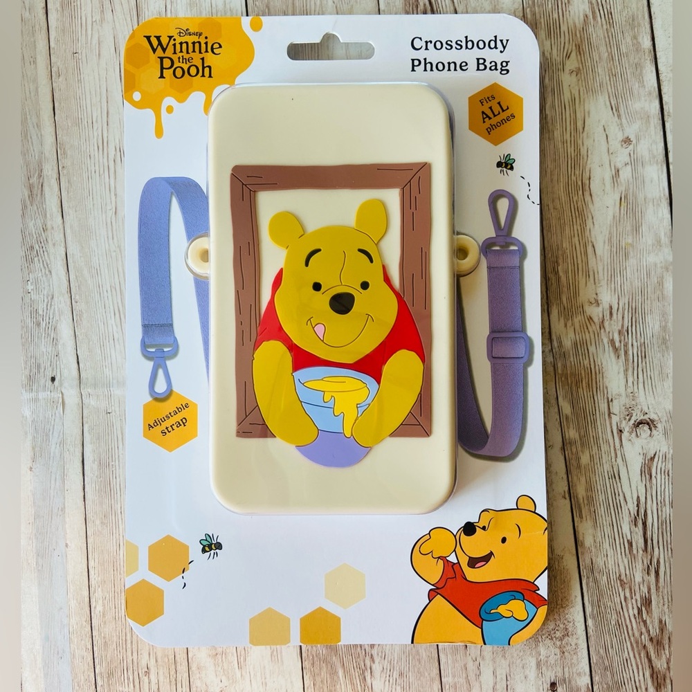 Disney Winnie the Pooh Crossbody Phone Bag – Adjustable Strap | Fits All Phones